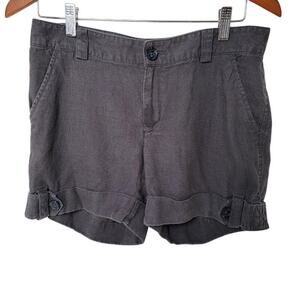 Banana Republic 100% Linen Shorts Women’s Size Grey Casual Summer